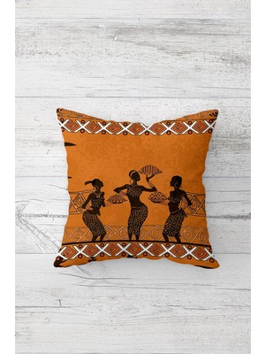 Pelangi Afrika Tribal Dans Çift Tarafı Baskılı Gizli Fermuarlı Yastık Kılıfı Kırlent Koltuk Yastık Kılıfı