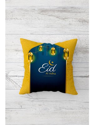 Pelangi Eid Al Adha Ramazan Temalı Çift Tarafı Baskılı Gizli Fermuarlı Yastık Kılıfı Kırlent Yastık Kılıfı