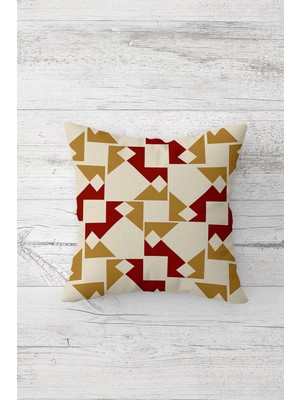 Pelangi Modern Geometrik Desenli Çift Tarafı Baskılı Gizli Fermuarlı Yastık Kılıfı Kırlent Yastık Kılıfı