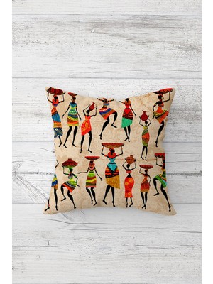 Pelangi Dans Eden Siyahiler Çift Tarafı Baskılı Gizli Fermuarlı Yastık Kılıfı Kırlent Koltuk Yastık Kılıfı