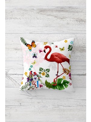 Pelangi Bahar Temalı Çift Tarafı Baskılı Gizli Fermuarlı Yastık Kılıfı Kırlent Koltuk Yastık Kılıfı