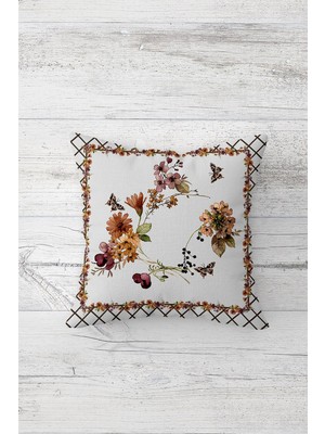 Pelangi Bahar Çiçekleri Çift Tarafı Baskılı Gizli Fermuarlı Yastık Kılıfı Kırlent Koltuk Yastık Kılıfı