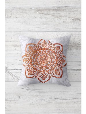 Pelangi Mandala Desenli Çift Tarafı Baskılı Gizli Fermuarlı Yastık Kılıfı Kırlent Koltuk Yastık Kılıfı