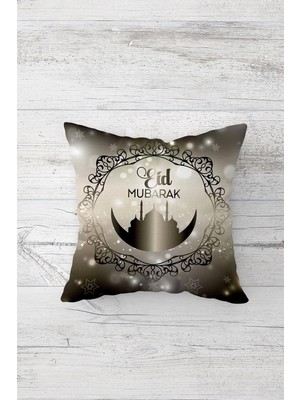 Pelangi Eid Mubarak Ramazan Temalı Çift Tarafı Baskılı Gizli Fermuarlı Kılıfı Kırlent Koltuk Yastık Kılıfı