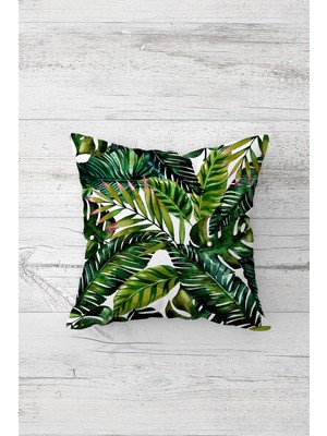 Pelangi Tropikal Iğne Yapraklı Çift Tarafı Baskılı Gizli Fermuar Yastık Kılıfı Kırlent Koltuk Yastık Kılıfı