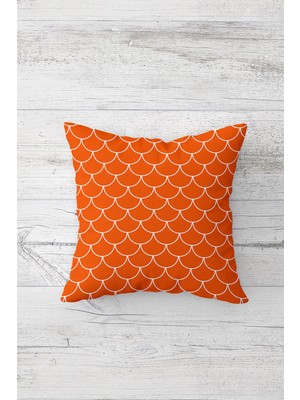 Pelangi Balık Sırtı Desenli Çift Tarafı Baskılı Gizli Fermuarlı Yastık Kılıfı Kırlent Koltuk Yastık Kılıfı