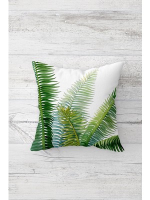 Pelangi Tropikal Iğne Yapraklı Çift Tarafı Baskılı Gizli Fermuar Yastık Kılıfı Kırlent Koltuk Yastık Kılıfı