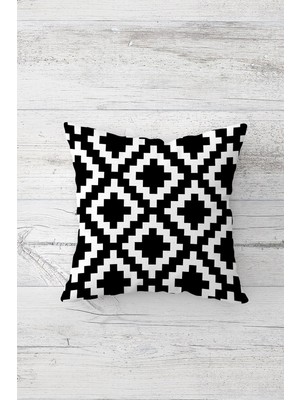 Pelangi Geometrik Karolu Çift Tarafı Baskılı Gizli Fermuarlı Yastık Kılıfı Kırlent Koltuk Yastık Kılıfı