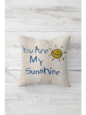 Pelangi You Are My Sunshine Çift Tarafı Baskılı Gizli Fermuarlı Yastık Kılıfı Kırlent Koltuk Yastık Kılıfı