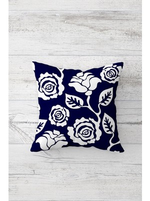 Pelangi Gül Çini Deseni Çift Tarafı Baskılı Gizli Fermuarlı Yastık Kılıfı Kırlent Koltuk Yastık Kılıfı