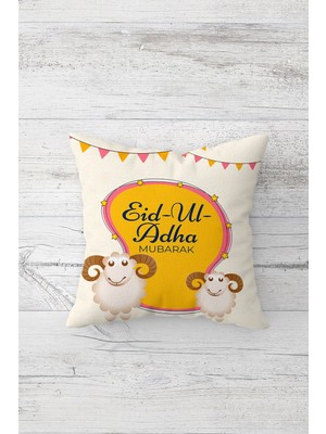 Pelangi Koç Desenli Ramazan Temalı Çift Tarafı Baskılı Gizli Fermuarlı Yastık Kılıfı Kırlent Yastık Kılıfı