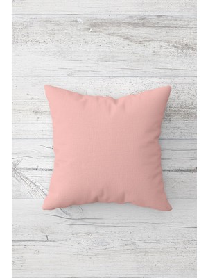 Pelangi Düz Renk Açık Pembe Çift Tarafı Baskılı Gizli Fermuarlı Yastık Kılıfı Kırlent Koltuk Yastık Kılıfı