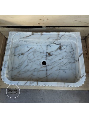 Sipahi Marble Gold Calacata Lüx Lavabo