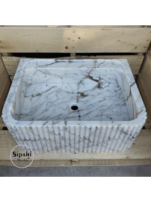 Sipahi Marble Gold Calacata Lüx Lavabo