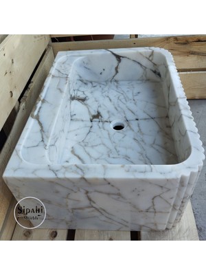 Sipahi Marble Gold Calacata Lüx Lavabo