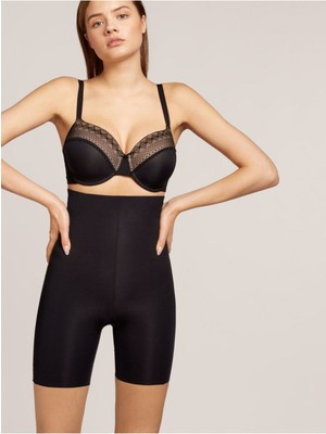Sh Mağazacılık Private ve Polfa Model 2li Lazer Kesim Slip Korse ve Bato Külot Korse Siyah Renk