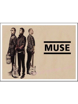 Longbang Shop No.22 Tarzı 21X30 Muse Poster.muse Rock Müzik Vintage Retro Poster Kraft Kağıt Dekoratif Duvar Sticker (Yurt Dışından)