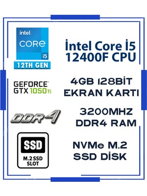 Zeiron Zeus GTX25 I5-12400F 32GB 512GB M.2 Ssd+1tb HDD GTX1050TI Sıvı Soğutmalı Oyuncu Masaüstü Bilgisayar