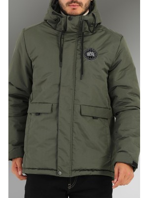 River Club  Erkek Kapüşonlu Su Geçirmez Içi Kalın Astarlı Antrasit Mont&kaban&parka PA-500