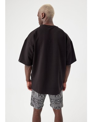 Gothamvibes Erkek Hard To Explain Oversize Siyah T-Shirt