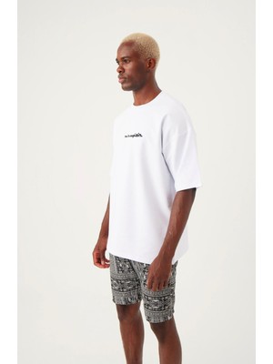 Gothamvibes Erkek Hard To Explain Oversize Beyaz T-Shirt