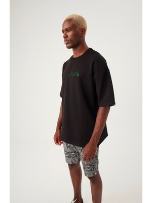 Gothamvibes Erkek Munchies Oversize Siyah T-Shirt