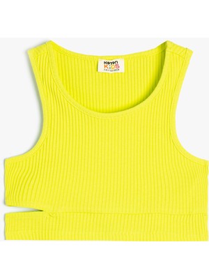 Koton Basic Crop Atlet Kolsuz Pencere Detaylı Yuvarlak Yaka Pamuklu