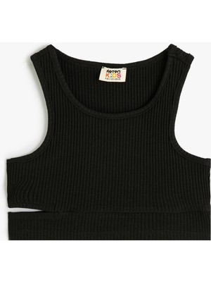 Koton Basic Crop Atlet Kolsuz Pencere Detaylı Yuvarlak Yaka Pamuklu