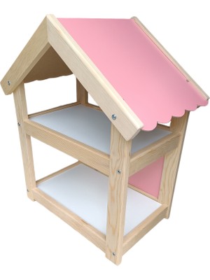 Masal Oyuncak Montessori Ahşap 2 Katlı Oyuncak Bebek Evi