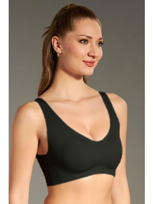 Cotonhause Kadın Lazer Kesim Desteksiz Balensiz Siyah Sütyen C3T3N6O125