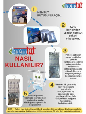 Nemtut Nem Alici Rutubet Giderici Küf Ve Korozyon Önleyici Koku Giderici 3 KG (3 Kutu/6 Paket)