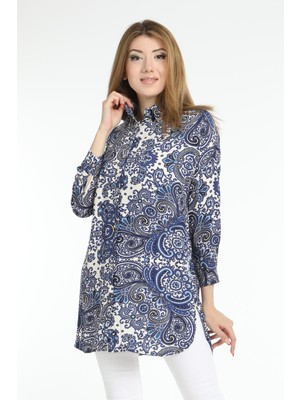 Ladies First Desenli Tunik 9002-D04 Pamuk Kumaş