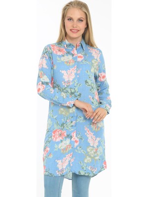 Ladies First Desenli Tunik 9000-D11 Pamuk Kumaş
