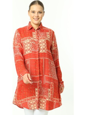 Ladies First Desenli Tunik 9000-D09 Pamuk Kumaş