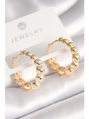 Clariss Pirinç Gold Renk Top Halka Model Kadın Küpe