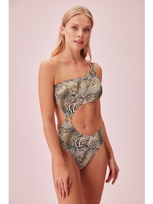 Suwen Leopar Baskılı Monokini