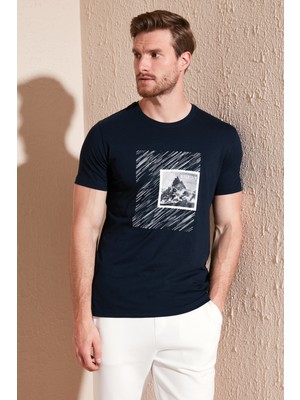 Buratti Pamuklu Slim Fit Bisiklet Yaka T Shirt Erkek T Shirt 646R8320