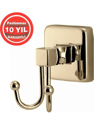 Çelik Banyo KU10-054.1 Paslanmaz Pirinç Kumru Bornozluk Havlu Askısı Altın