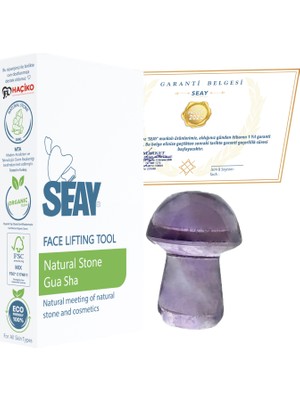 Seay Ametist Taşı Göz Altı ve Kaş İçin Doğal Taş Masaj Aleti