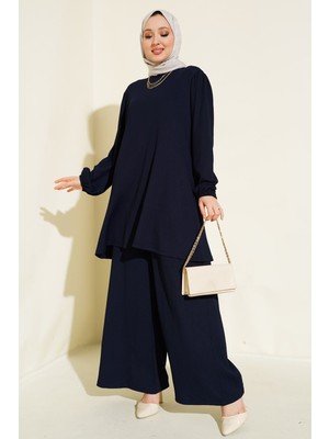 Bigdart Kadın Lacivert Tunik Pantolon Alt Üst Takım 6663
