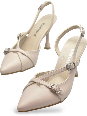 Ispartalılar 1098 Arkası Açık Kadın Topuklu Ayakkabı 7 cm Abiye Düğün Nişan Kına Gecesi Kdnca