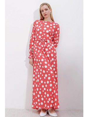 Bigdart 1525 Örme Tesettür Elbise - Y.pembe