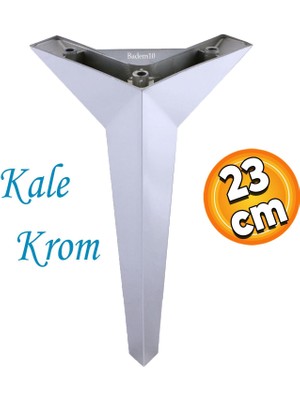 Badem10 Kale Lüks Mobilya Yükseltici Kanepe Sehpa Tv Ünitesi Koltuk Ayağı Baza Ayakları Krom 23 cm