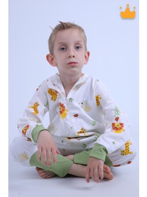 Begisa 2-8 Yaş 1 Tog Pazen Çocuk Uyku Tulumu Unisex Uzun Kollu Uyku Tulumu