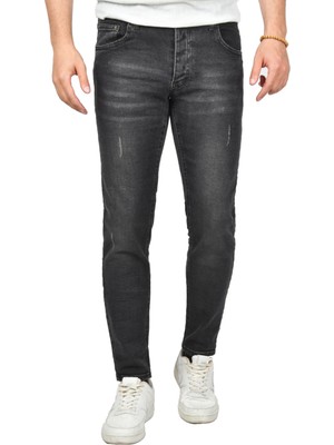 Deepsea Tırnak Taşlamalı Lazerli Slim Fit Likralı Kot Jean Pantolon 2406085