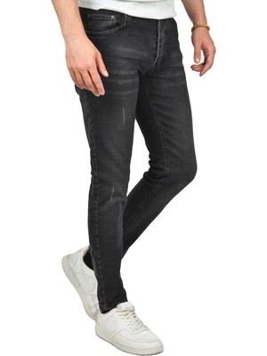 Deepsea Tırnak Taşlamalı Lazerli Slim Fit Likralı Kot Jean Pantolon 2406085