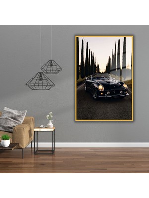 Gaagart Metal Çerçeveli Temperli Cam Tablo Üstü Açık Klasik Ferrari 250