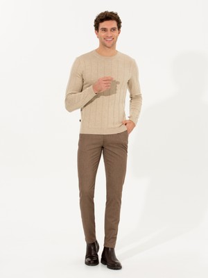 Cacharel Erkek Kahverengi Slim Fit Kanvas Pantolon 50258499-VR029