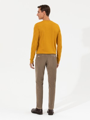 Cacharel Erkek Vizon Slim Fit Kanvas Pantolon 50259416-VR052