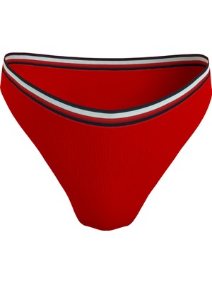 Tommy Hilfiger Kırmızı Kadın Bikini Alt Cheeky Hıgh Leg Bıkı, Xlg UW0UW0529